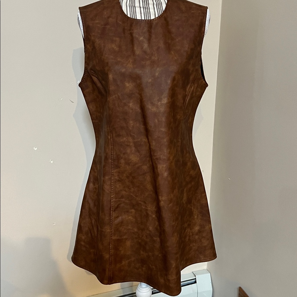 Faux Leather Mini Dress